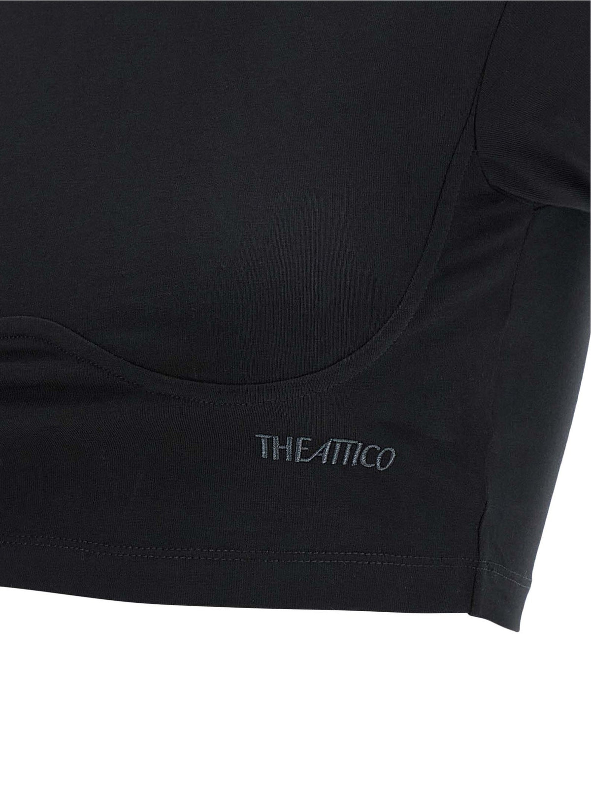 The Attico Bustier Crop Shirt Black