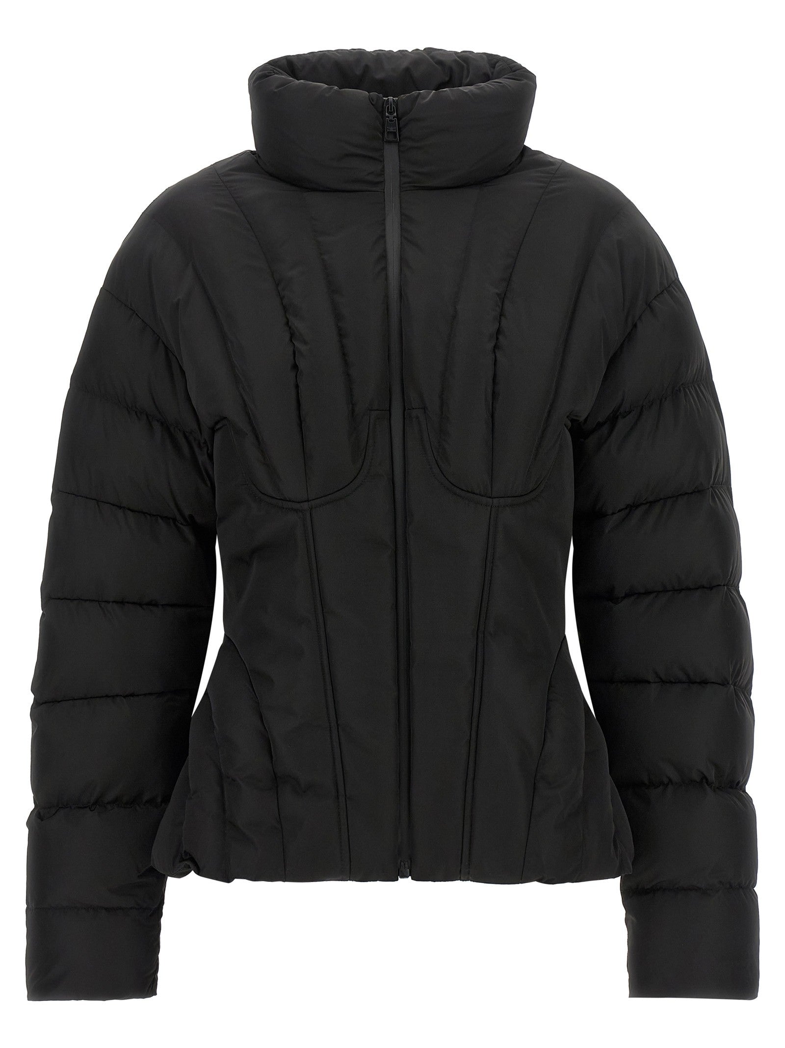 Elisabetta Franchi Bustier Quilted Down Jacket Black