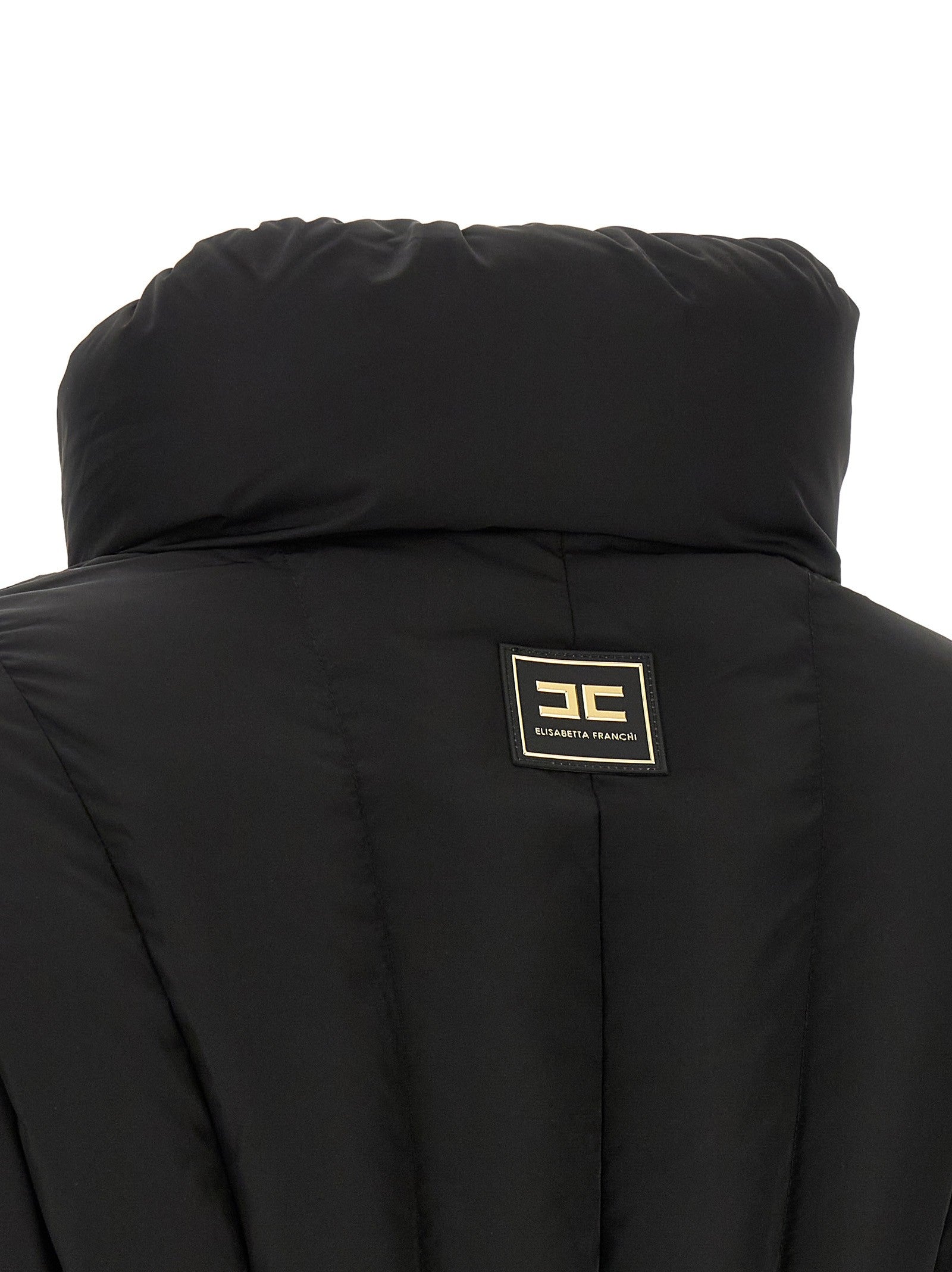Elisabetta Franchi Bustier Quilted Down Jacket Black