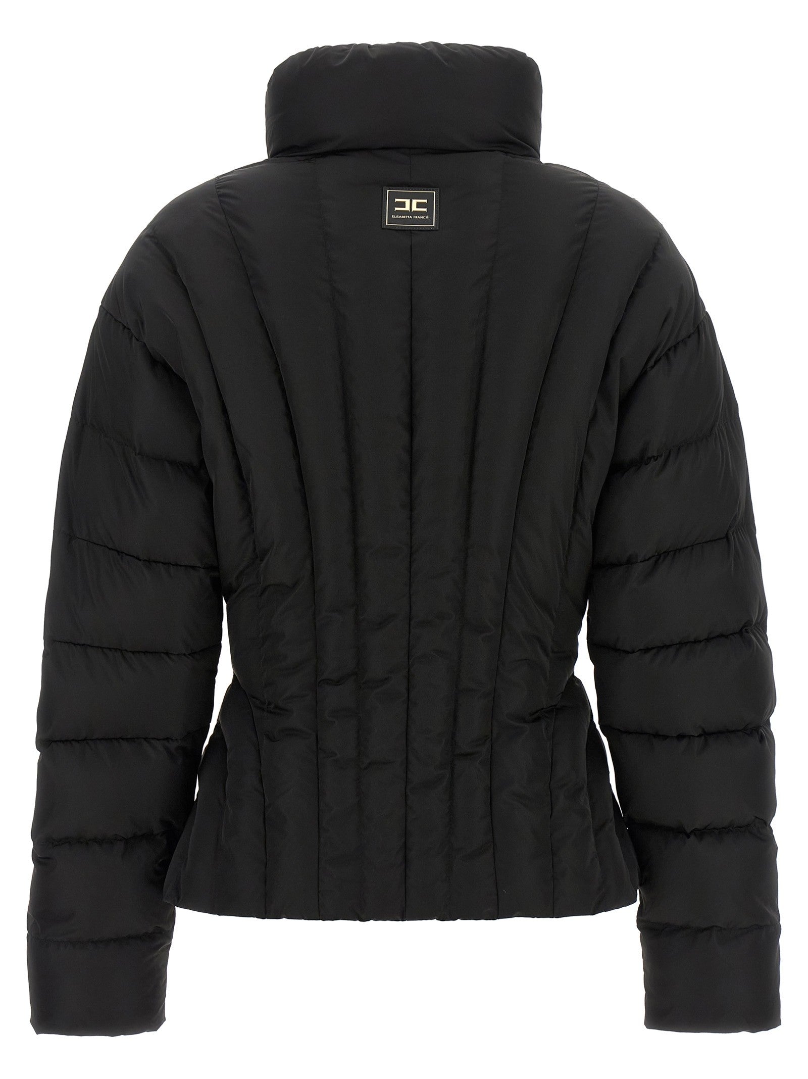 Elisabetta Franchi Bustier Quilted Down Jacket Black