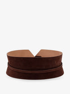 ALAÏA Women's Bustier Suede Belt Brown, view 2