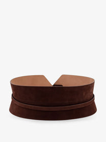 ALAÏA Women's Bustier Suede Belt Brown