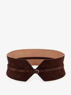ALAÏA Women's Bustier Suede Belt Brown