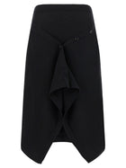 Lemaire Button Asymmetrical Skirt Black