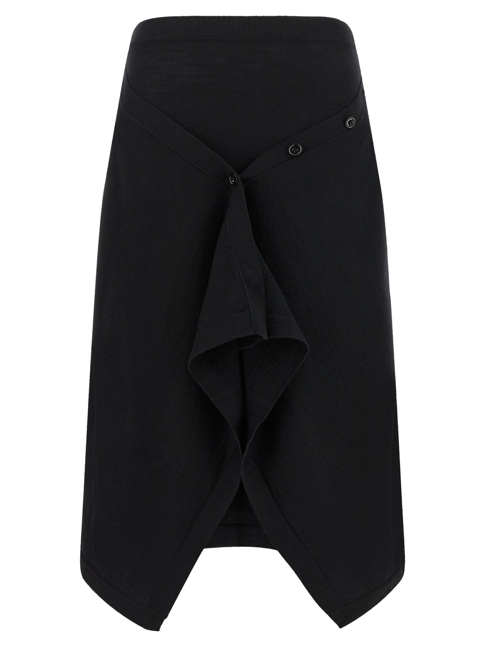 Lemaire Button Asymmetrical Skirt Black