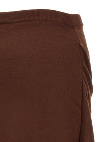 Lemaire Button Asymmetrical Skirt Brown