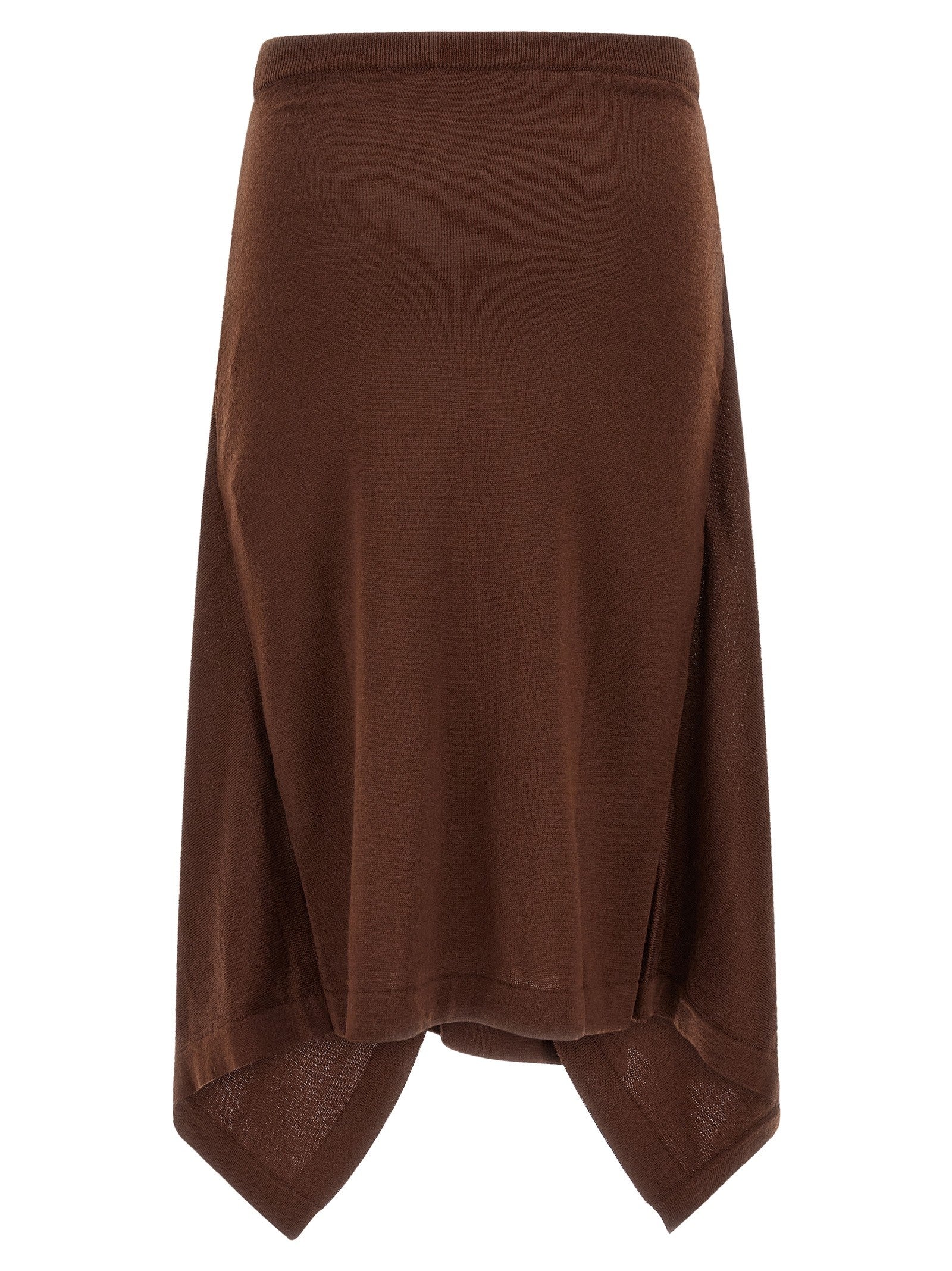 Lemaire Button Asymmetrical Skirt Brown