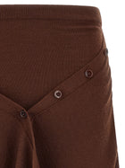 Lemaire Button Asymmetrical Skirt Brown, view 3