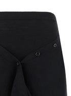Lemaire Button Asymmetrical Skirt Black, view 3