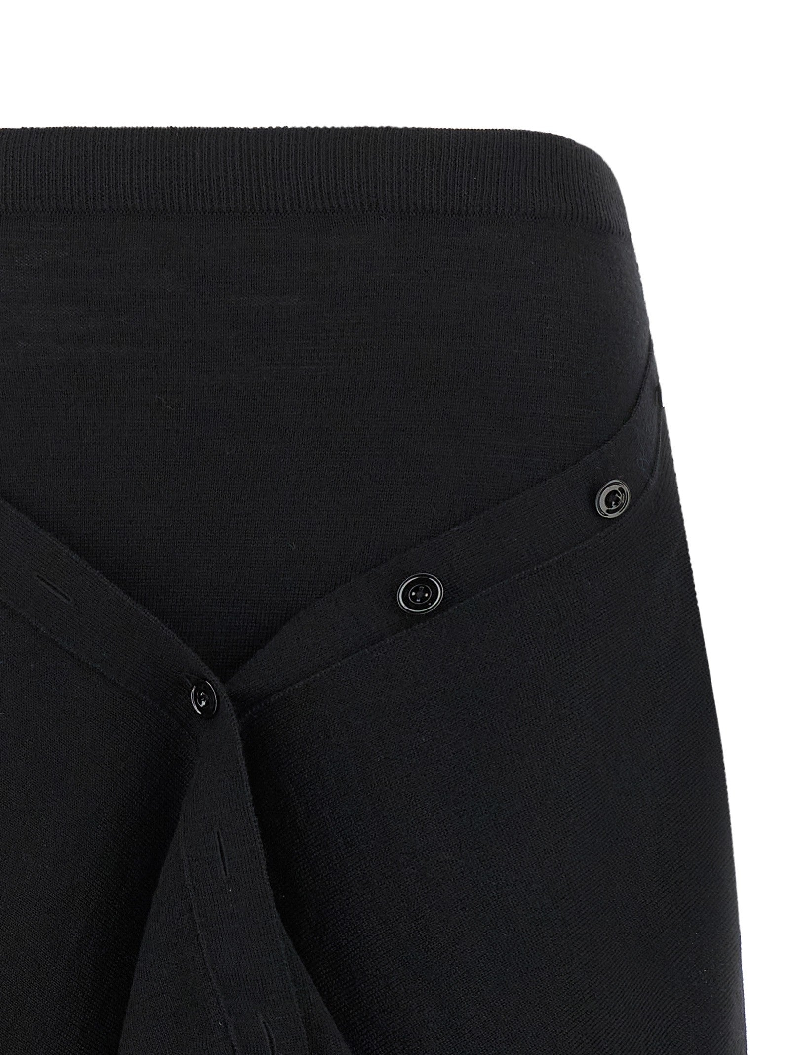 Lemaire Button Asymmetrical Skirt Black