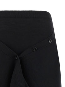 Lemaire Button Asymmetrical Skirt Black