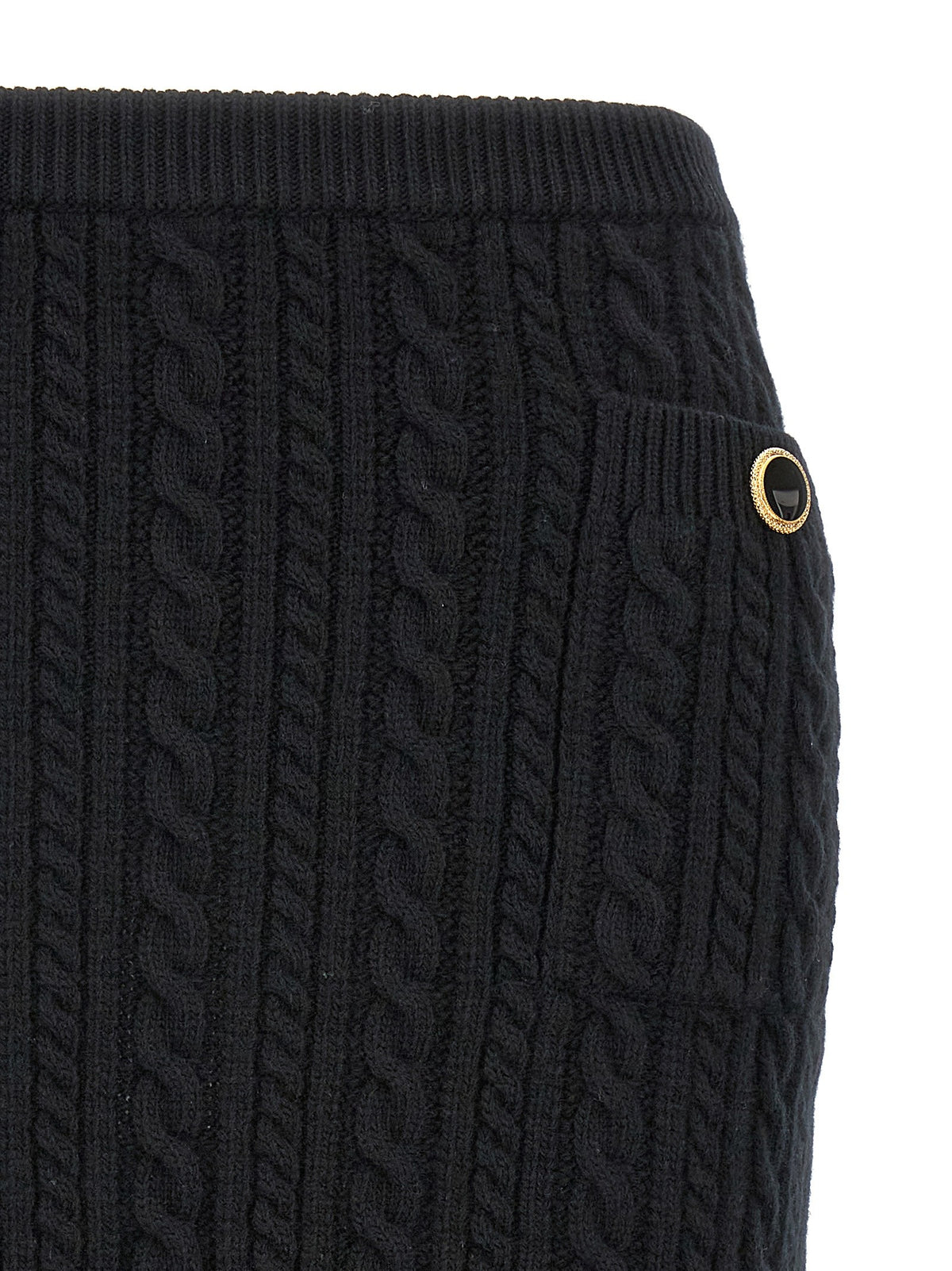 Alessandra Rich Button Skirt Black