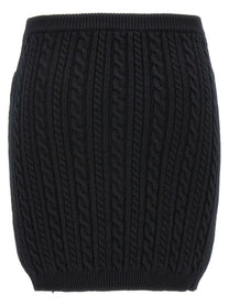 Alessandra Rich Button Skirt Black