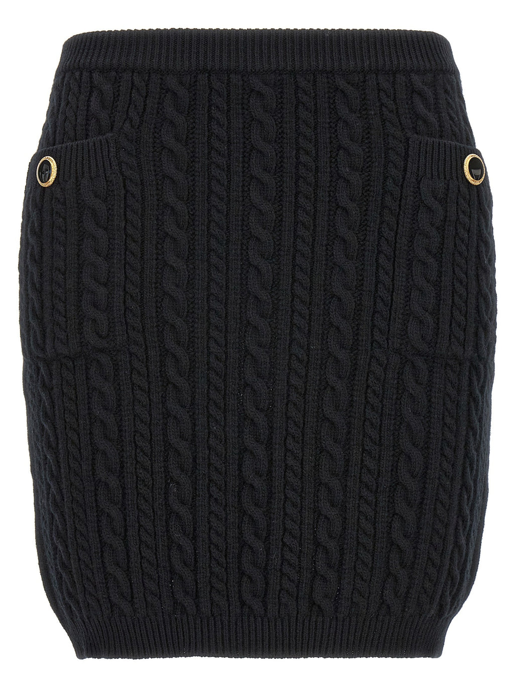 Alessandra Rich Button Skirt Black