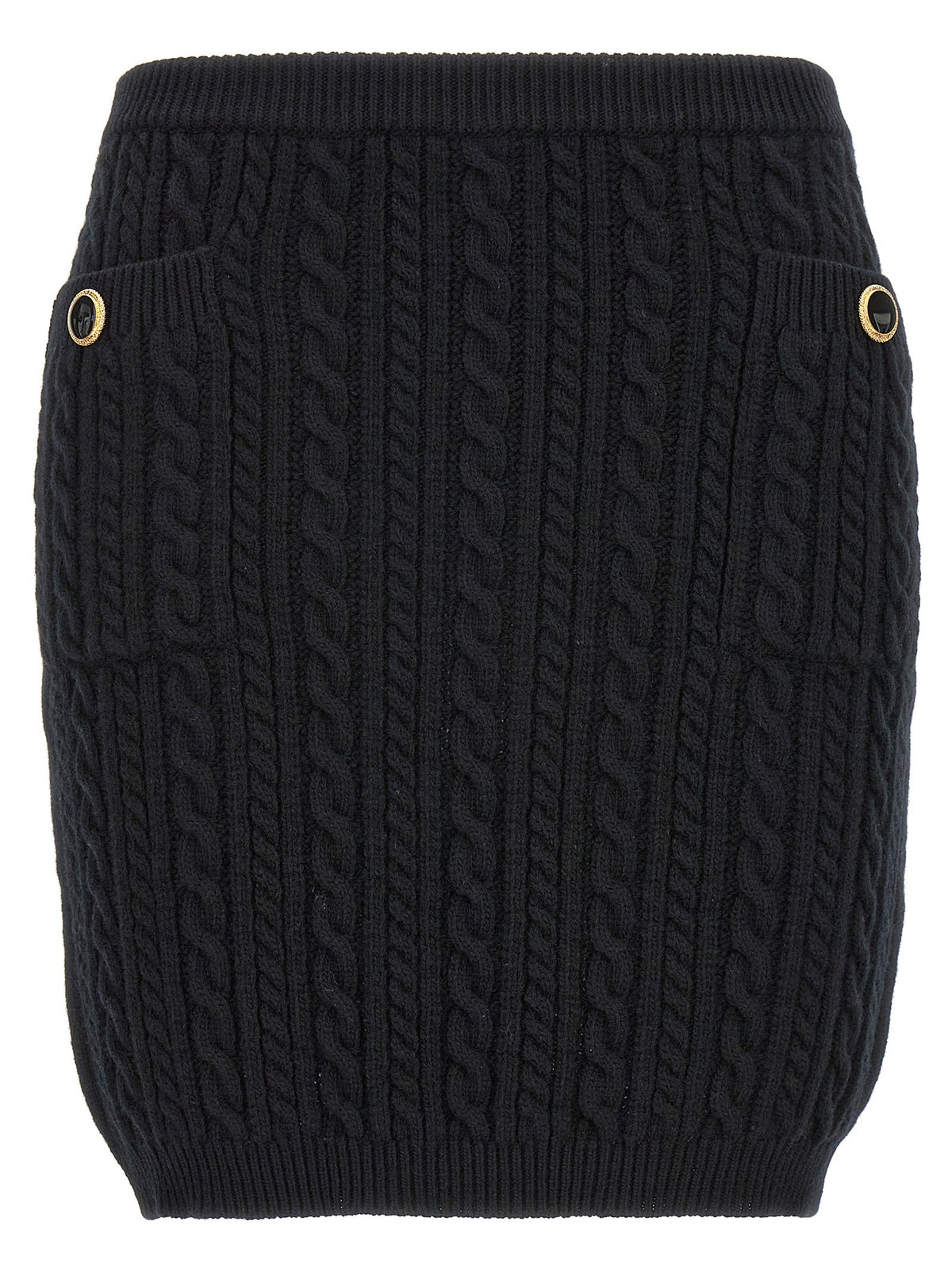 Alessandra Rich Button Skirt Black