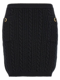 Alessandra Rich Button Skirt Black