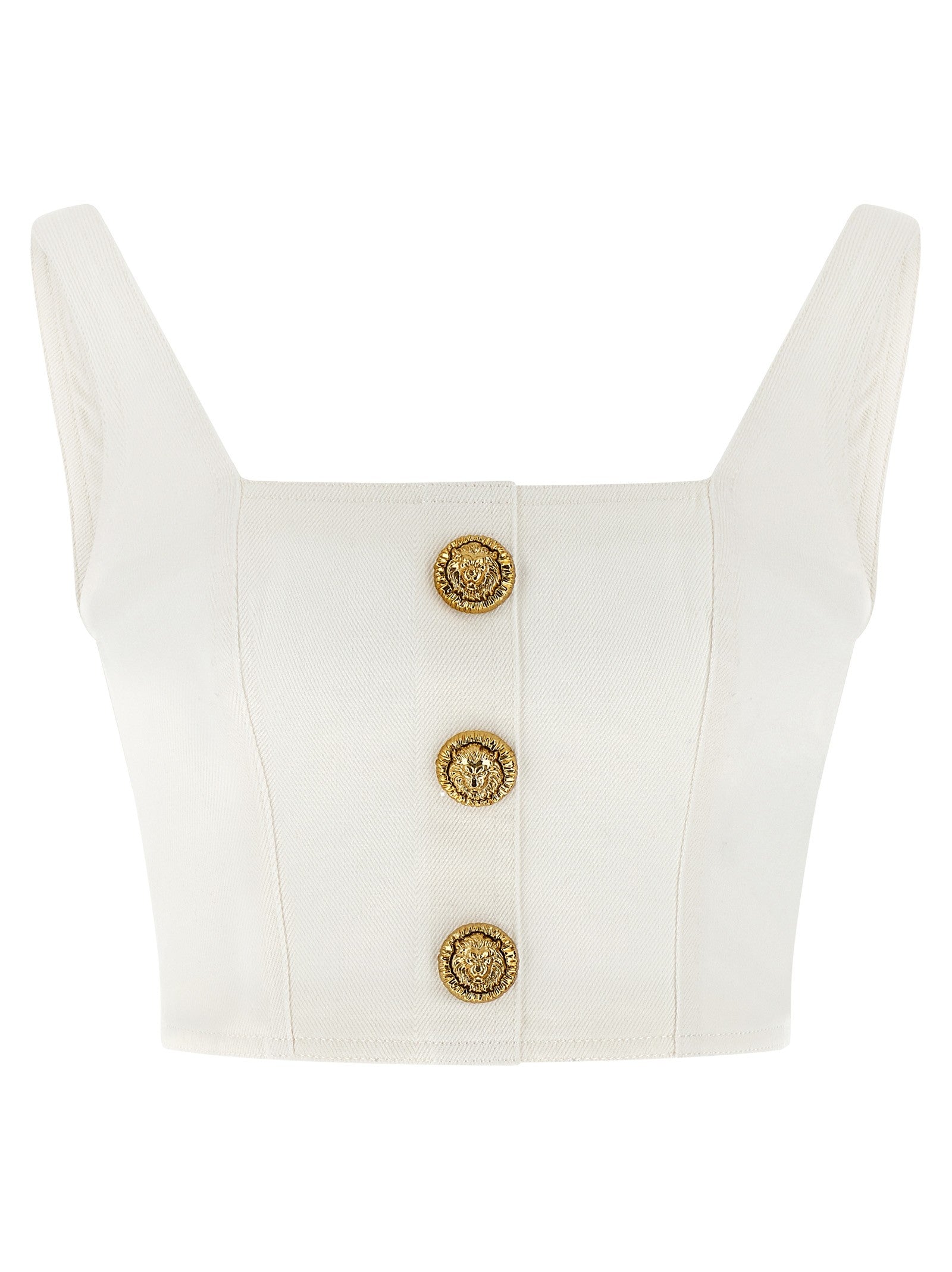 Balmain Button Top White