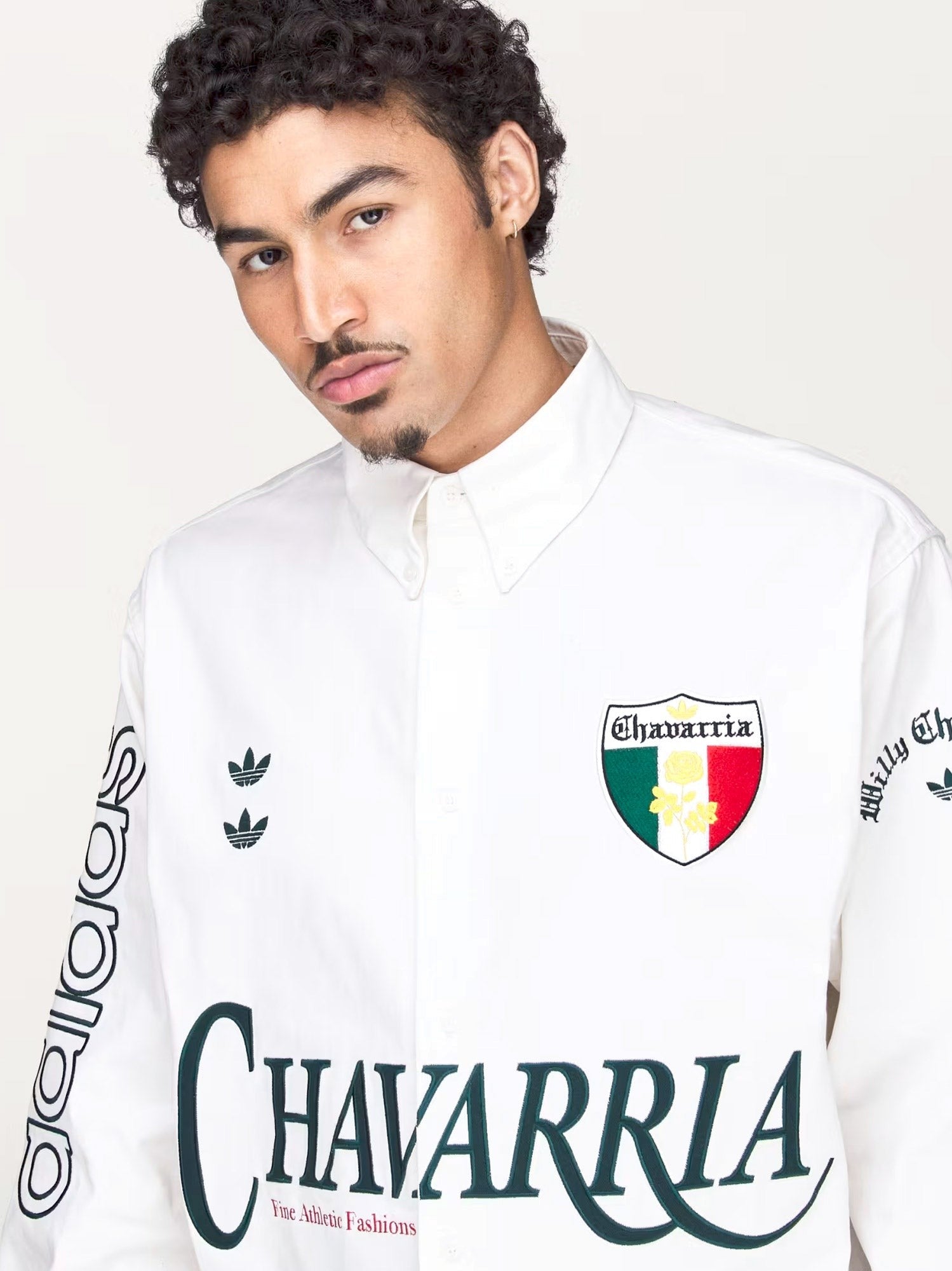 adidas Originals x Willy Chavarria Men's Button up Cotton Shirt White