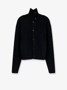 Tonywack Men's Button up Ribbed Wool and Cotton Cardigan Black