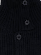 Tonywack Men's Button up Ribbed Wool and Cotton Cardigan Black, view 3