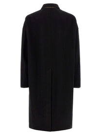 Rick Owens Buttoned Brad Coat Black