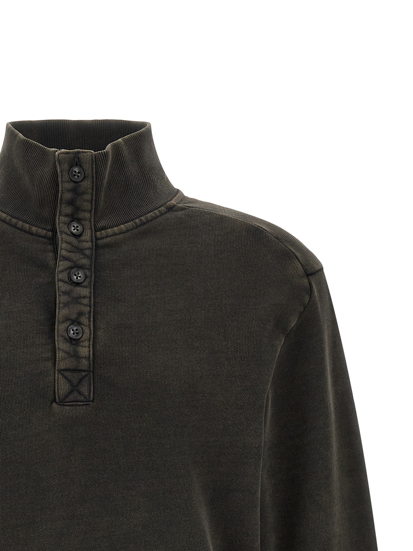 Entire Studios Buttoned Turtleneck Sweatshirt Black