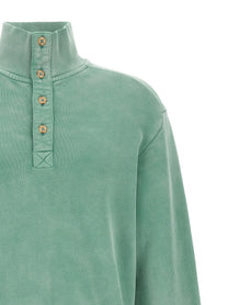 Entire Studios Buttoned Turtleneck Sweatshirt Green