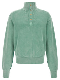 Entire Studios Buttoned Turtleneck Sweatshirt Green
