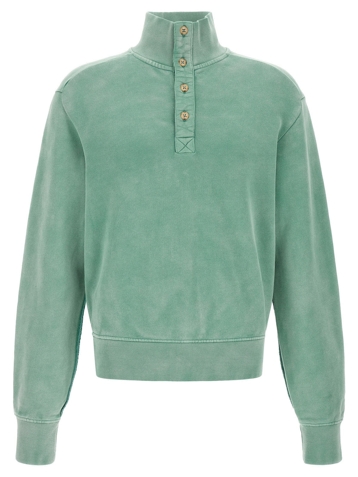 Entire Studios Buttoned Turtleneck Sweatshirt Green