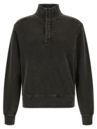 Entire Studios Buttoned Turtleneck Sweatshirt Black