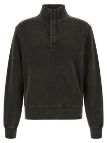 Entire Studios Buttoned Turtleneck Sweatshirt Black