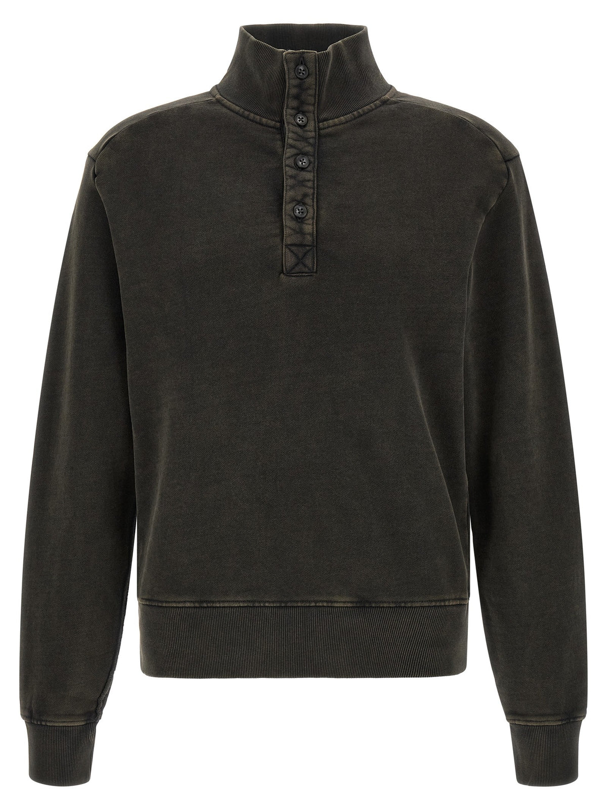 Entire Studios Buttoned Turtleneck Sweatshirt Black