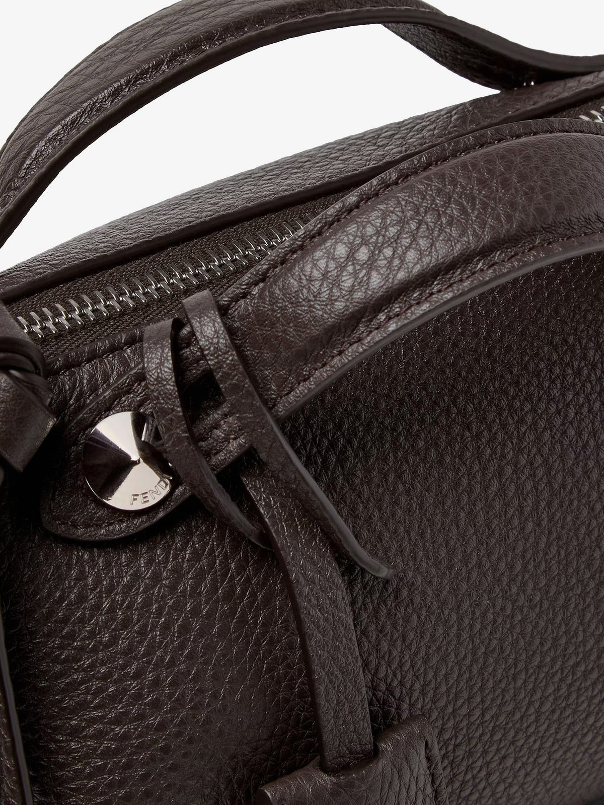 Fendi Women's By the Way Hammered Leather Handbag Black, view 4