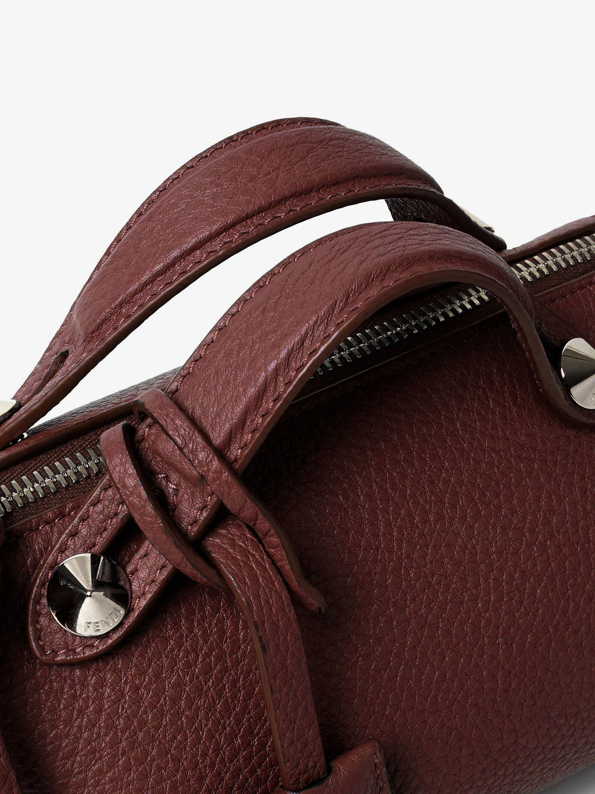Fendi Women's By the Way Hammered Leather Handbag Red