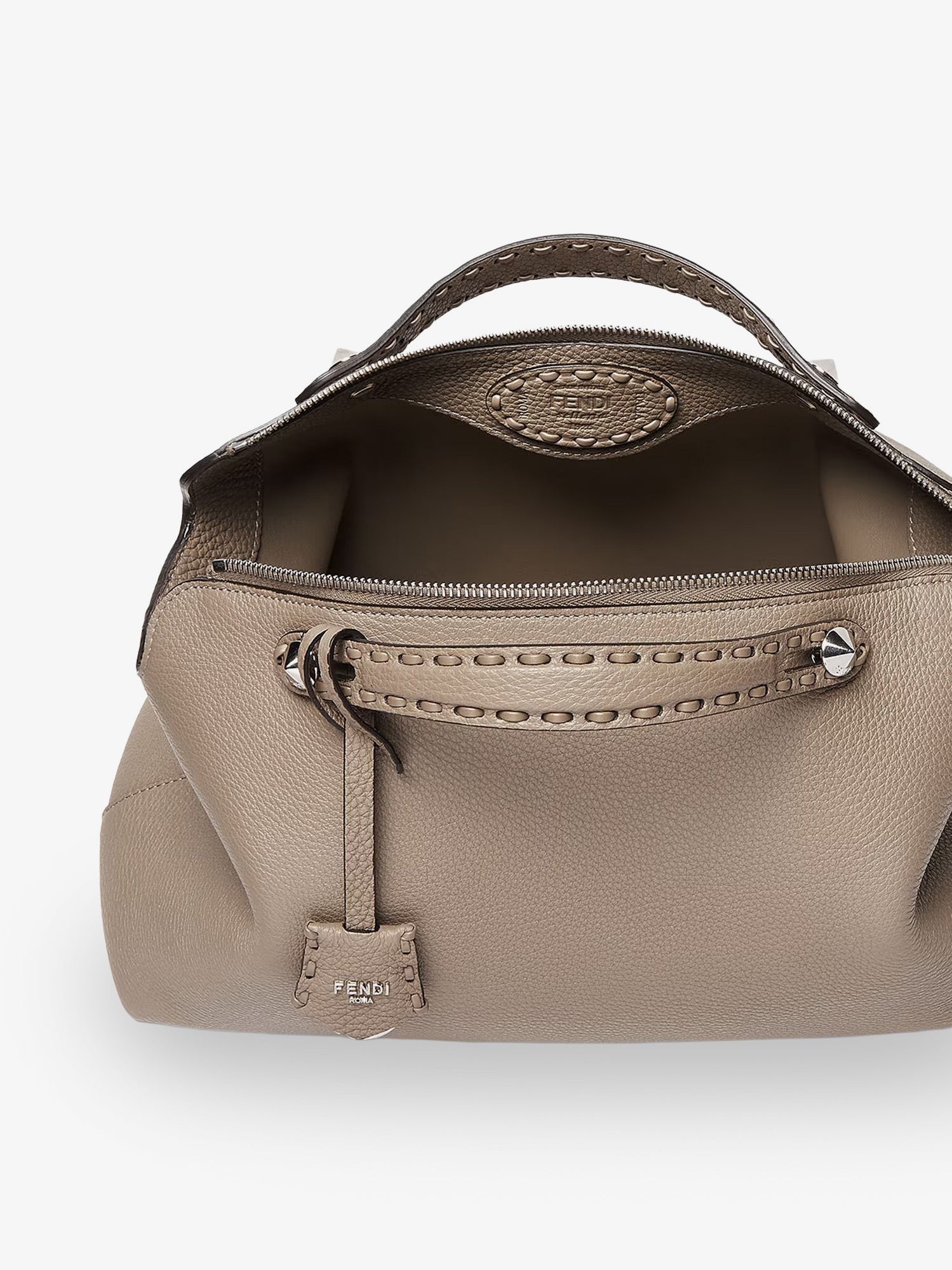 Fendi Women's By the Way Selleria Large Leather Handbag Beige