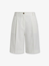 Pinko Women's Byrana Linen and Viscose Shorts White