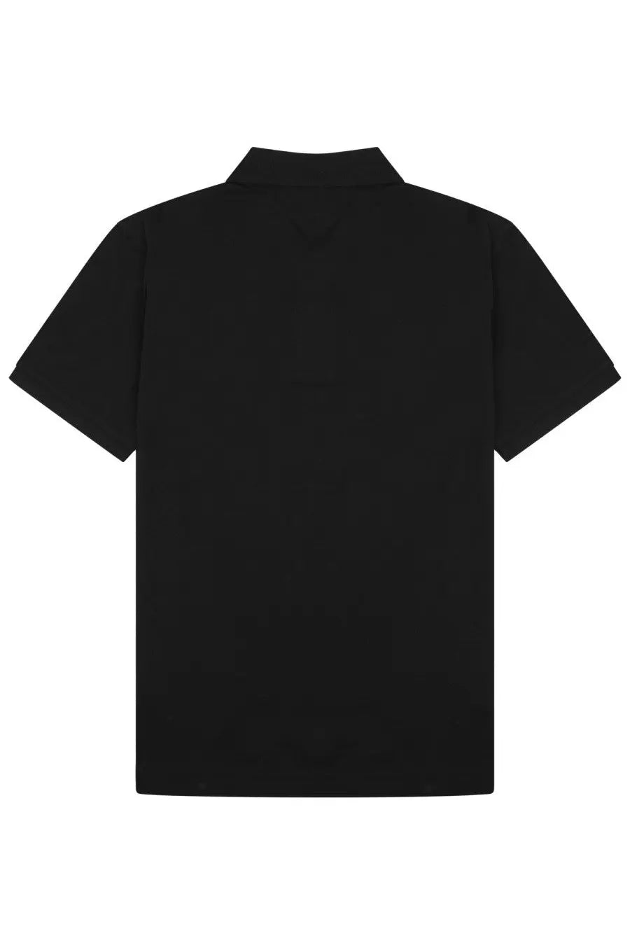 C.P. Company men’s polo con black short-sleeved polo shirt with classic collar and solid black design