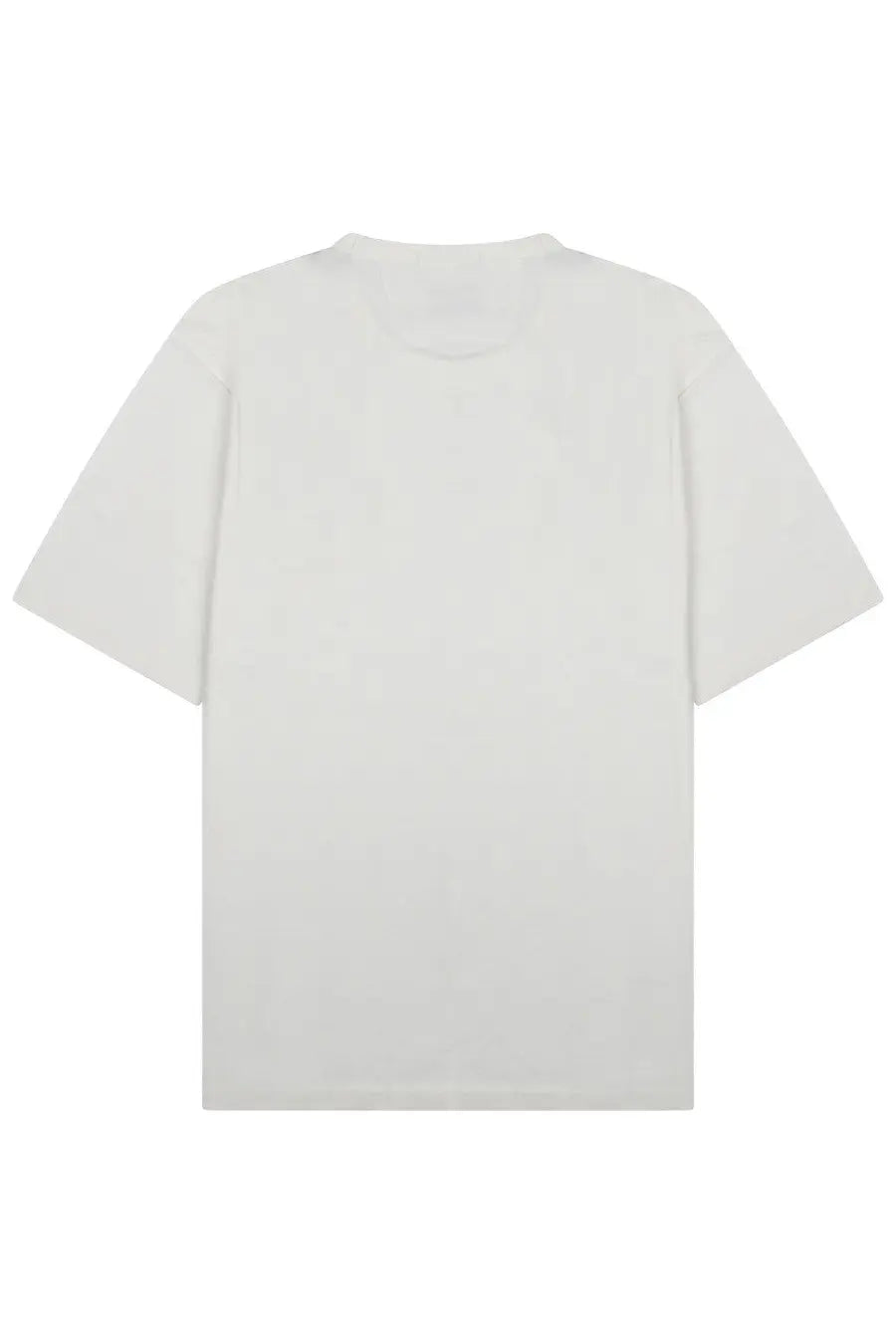 White cotton crew neck t-shirt with short sleeves from c.p. company men’s shirt con white collection