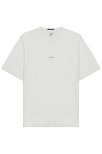 Off-white cp company short-sleeved shirt with minimalist branding in white for men by C.P. Company