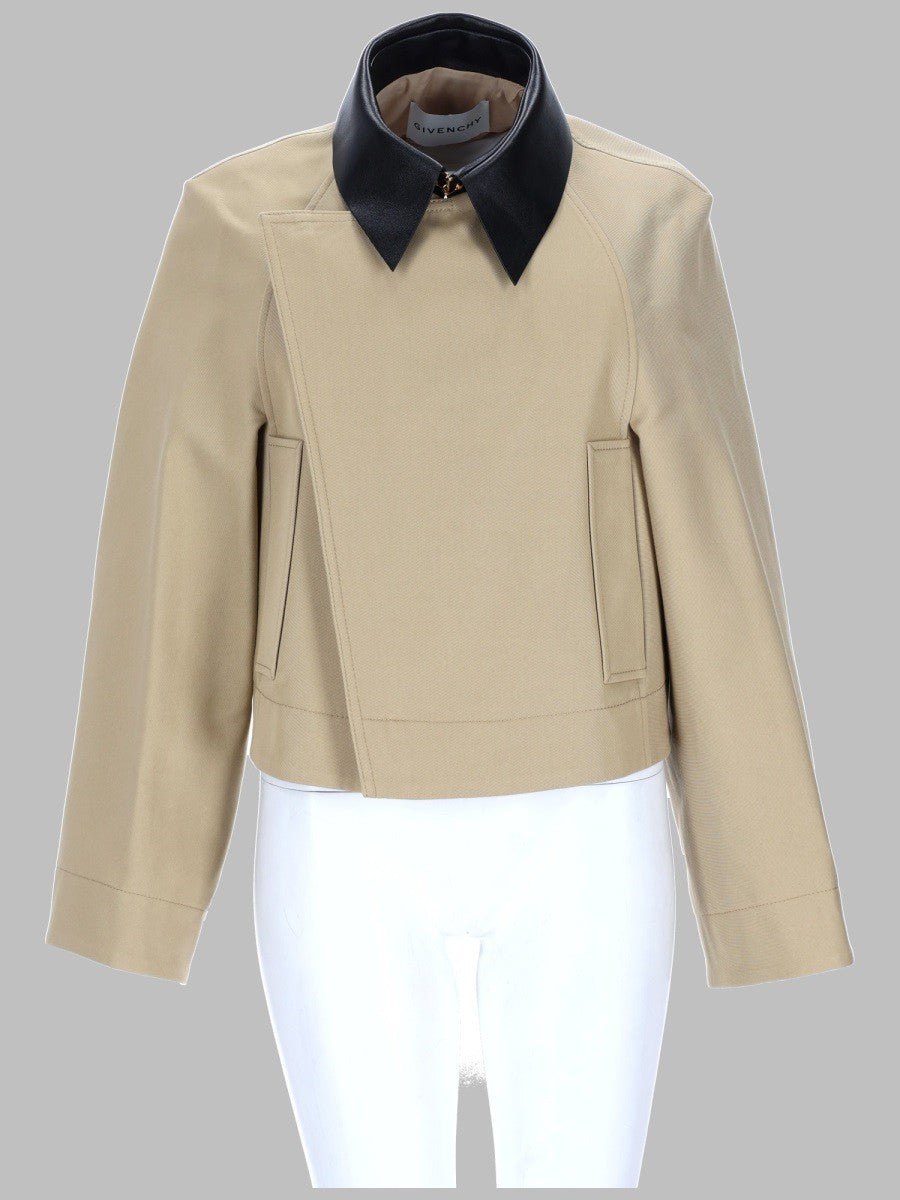 Givenchy Women's Caban Cropped in Cotone Lana Beige