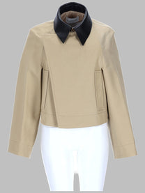 Givenchy Women's Caban Cropped in Cotone Lana Beige