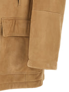 Brunello Cucinelli Caban Shearling Curly Beige