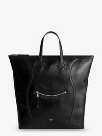 Celine Men's Cabas Leather Shopping Bag Black