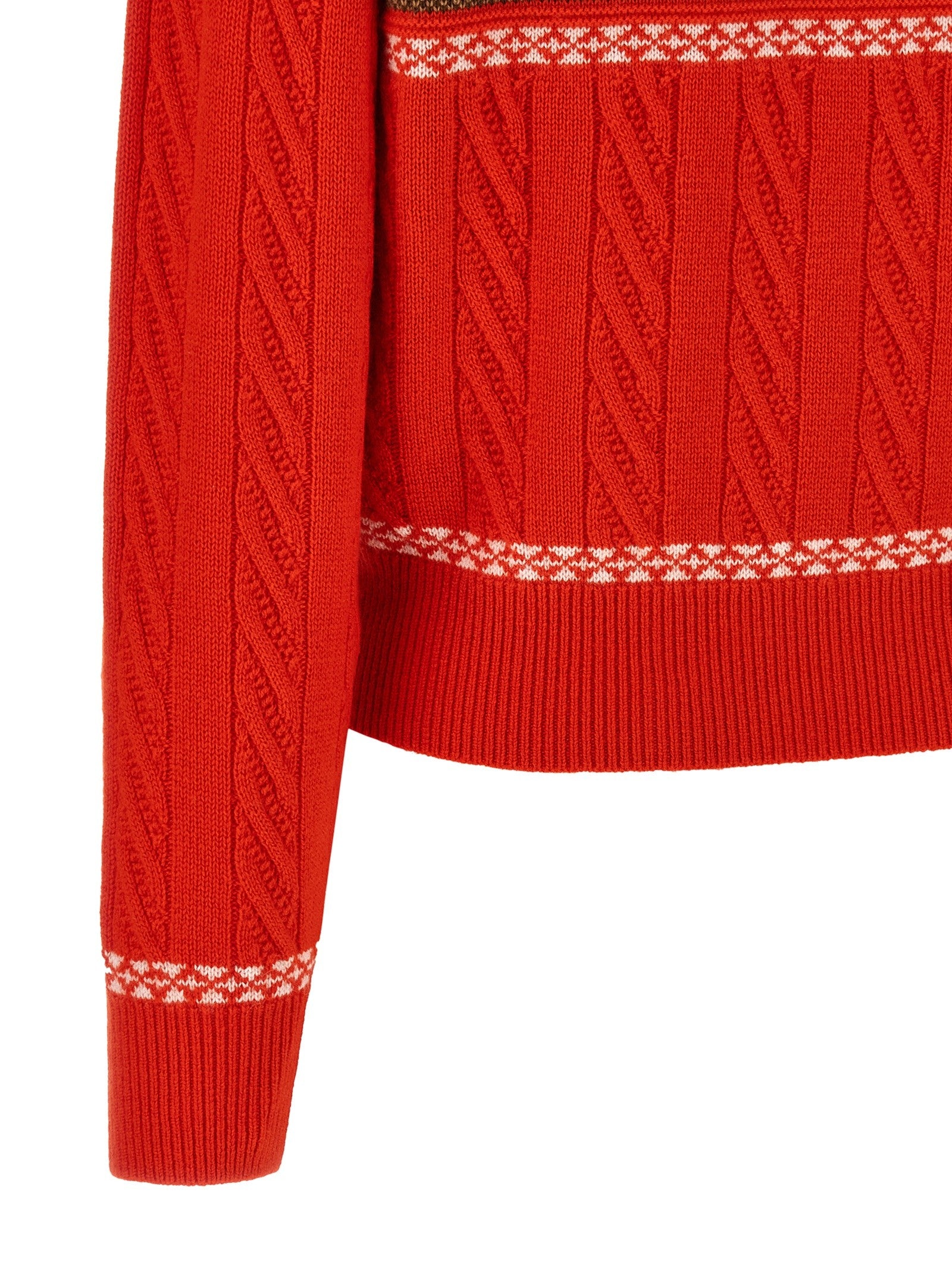 Guest In Residence Cable Collegiate Polo Sweater Red