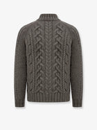 Brunello Cucinelli Men's Cable Knit Cardigan Army, view 2