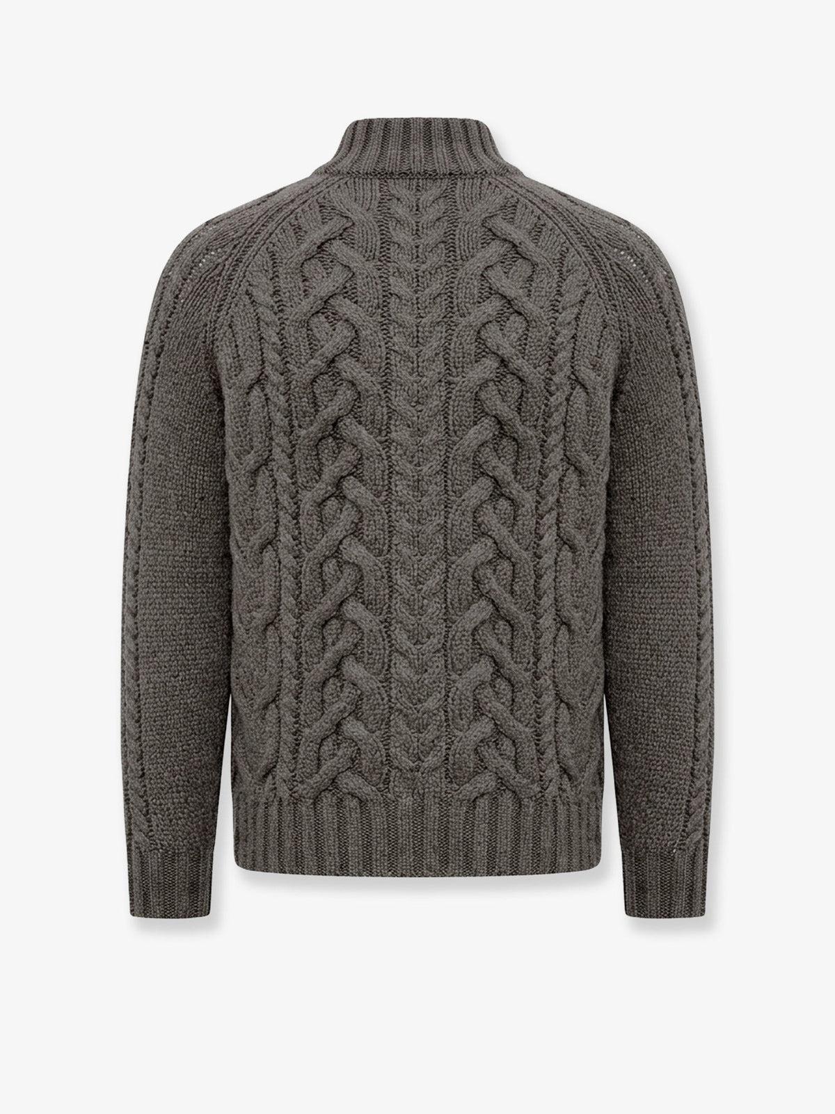 Brunello Cucinelli Men's Cable Knit Cardigan Army, view 2
