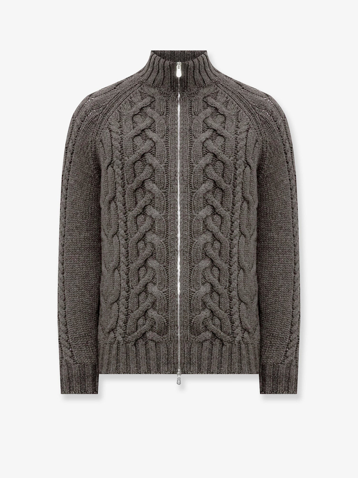 Brunello Cucinelli Men's Cable Knit Cardigan Army