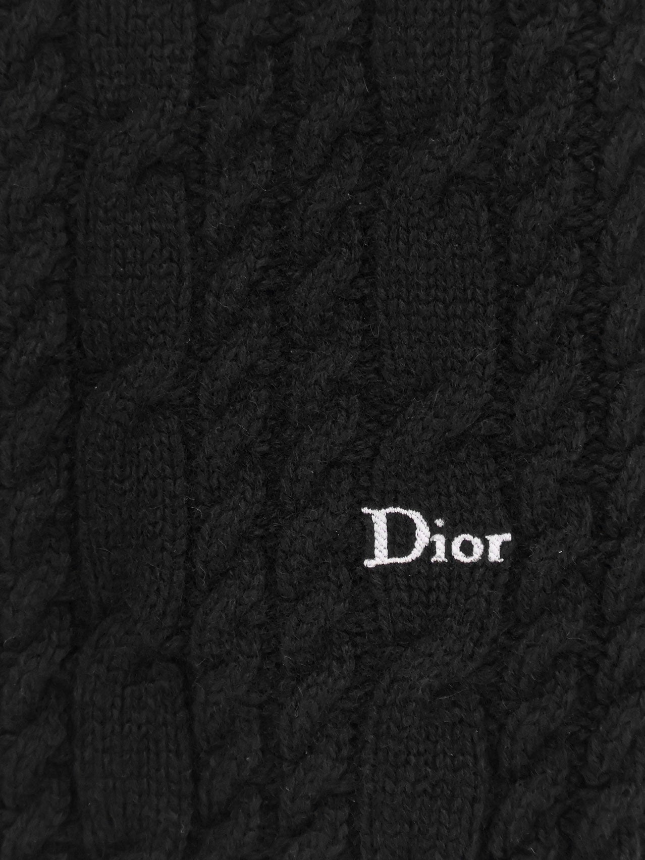 Dior Men's Cable Knit Cashmere Sweater Black Dior