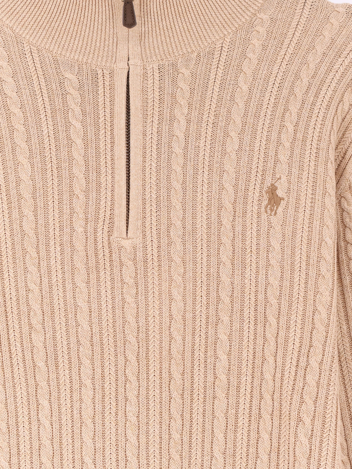 Polo Ralph Lauren Men's Cable Knit Cotton Sweater Beige, view 3