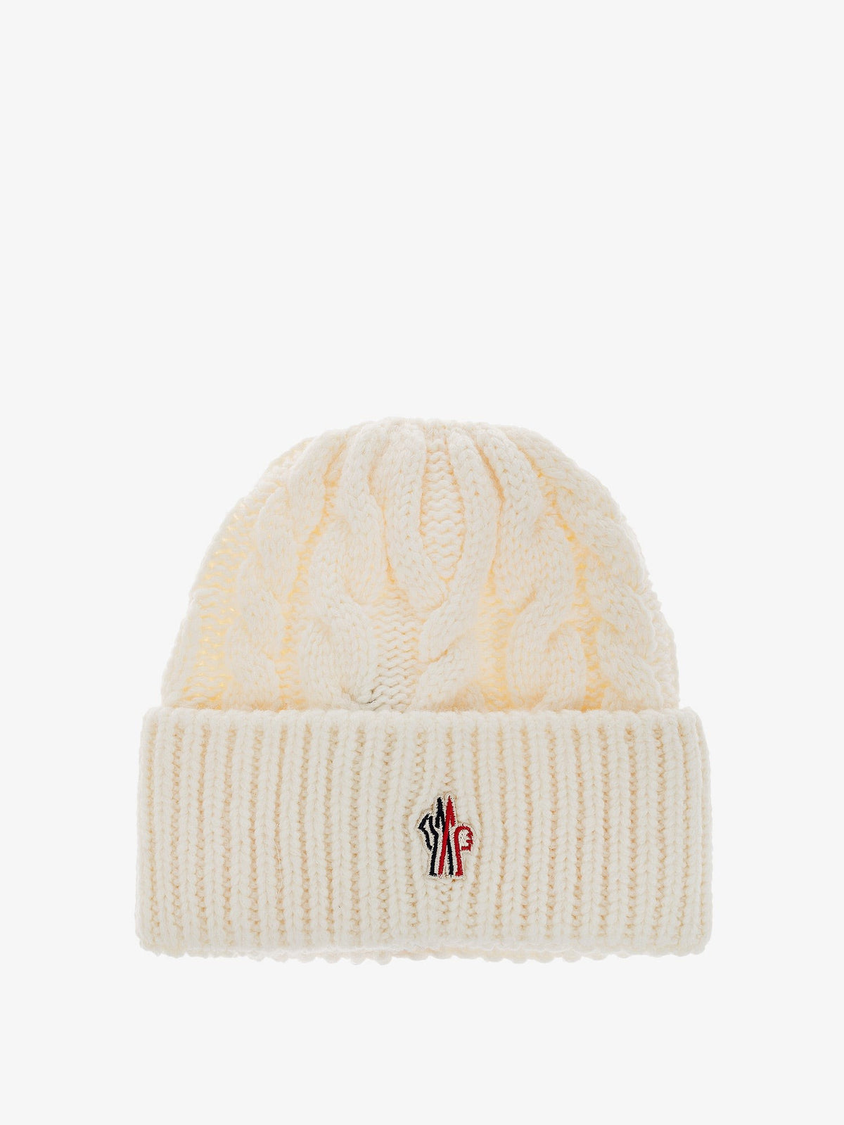 Moncler Grenoble Women's Cable Knit Wool Blend Hat White